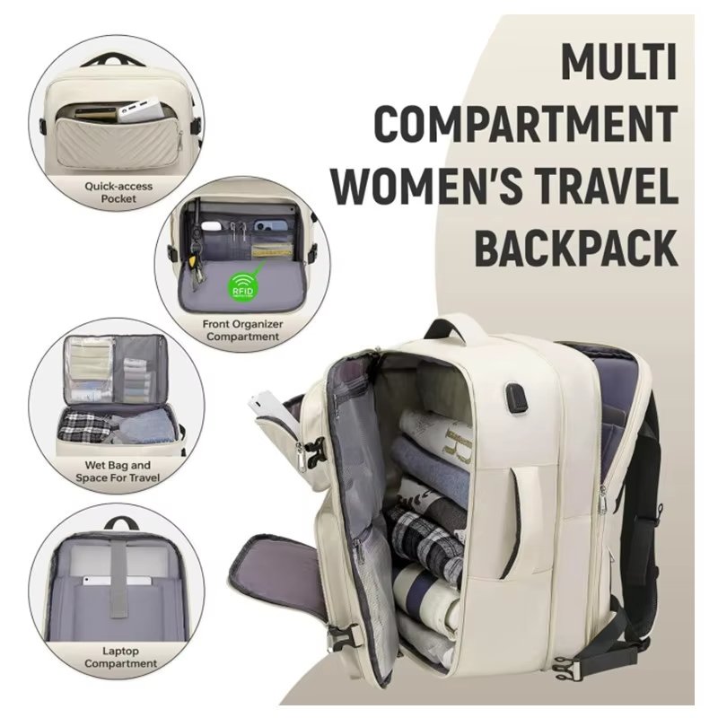 Factory Custom Outdoor Luggage High Quality Travel Business Backpack Bag Mens Extendable Laptop Backpack