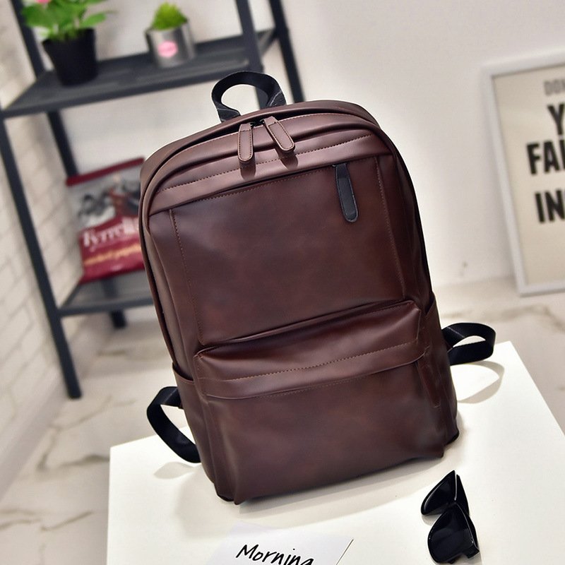 Wholesale Custom Logo School Mens Backpack Fashion Soft PU Leather Backpack Bag High Quality Waterproof Laptop Backpack