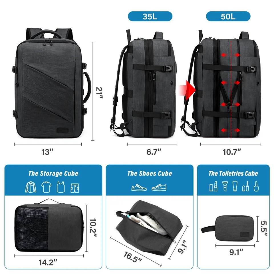 Hot Sale usb backpack large 40L anti-theft travel rucksack waterproof fashion business laptop travel backpack