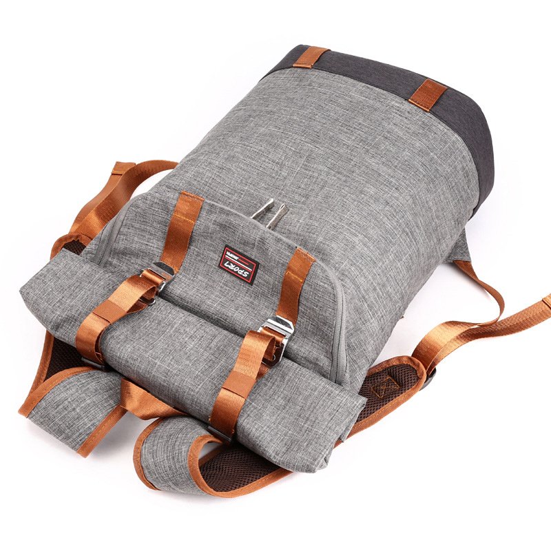 Large Capacity Laptop Computer Traveling Backpack Waterproof Oxford Roll Top Rucksack