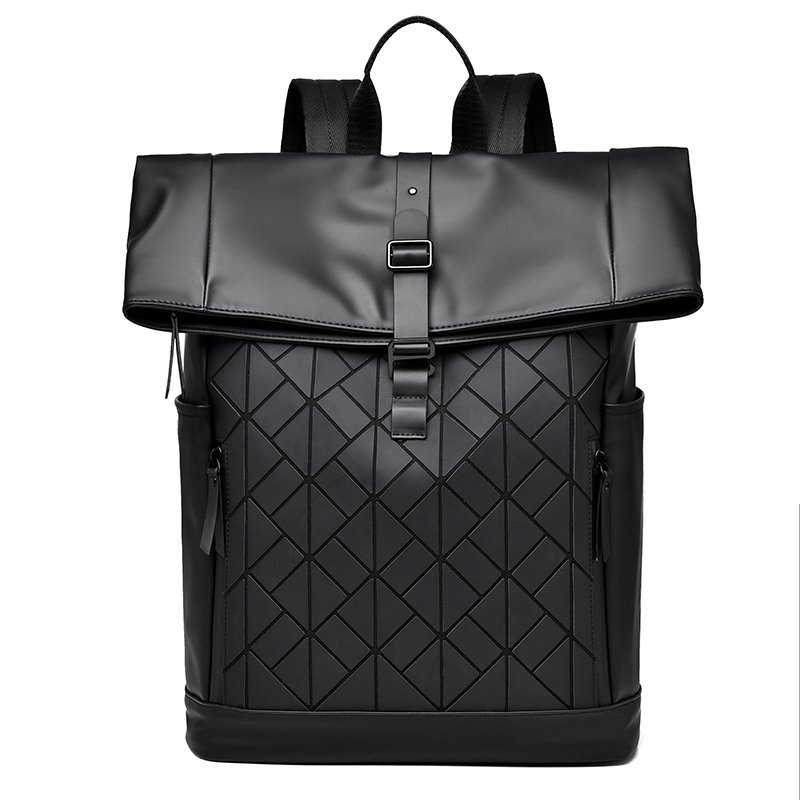 Fashion trend PU waterproof wear-resistant material men's fashion Backpack 15.6-inch laptop backpack suitable for outdoor travel