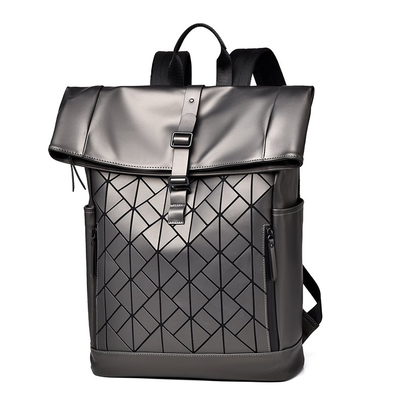 Fashion trend PU waterproof wear-resistant material men's fashion Backpack 15.6-inch laptop backpack suitable for outdoor travel