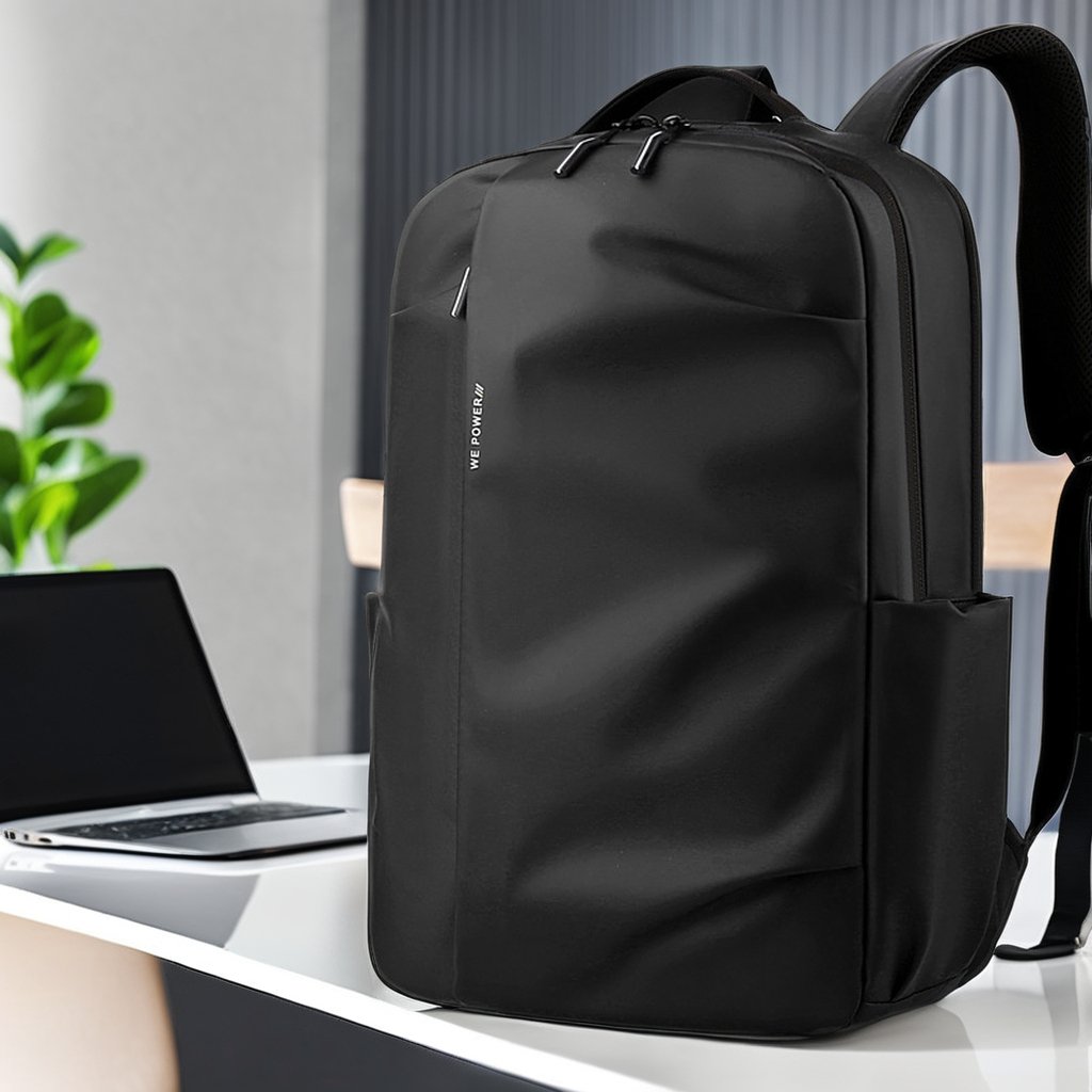 xianghui High Quality Custom Waterproof PU Leather Roll Top Unisex Business Travel Computer Backpack with USB Anti-Theft