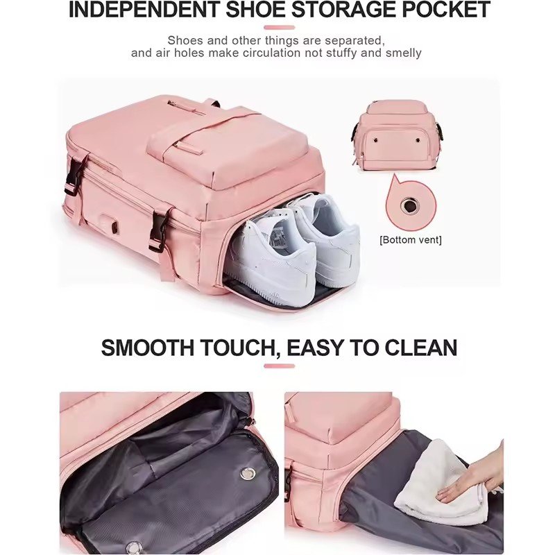 Hot Fashion Large Capacity Laptop Backpack Vintage Style Travel Backpack with Water-Proof Zipper Closure Nylon Lining