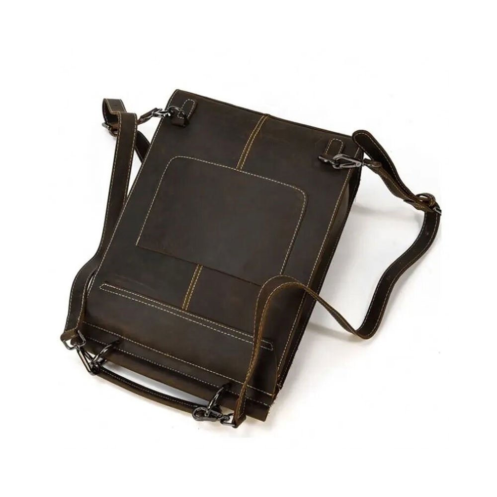 Premium Quality Full-Grain Genuine Leather Laptop Backpack Unisex Real Leather Travel School Bags