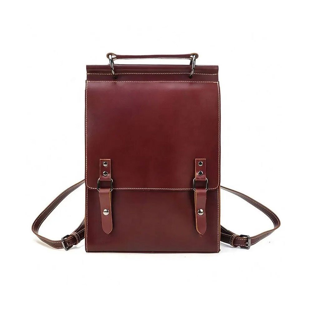 Premium Quality Full-Grain Genuine Leather Laptop Backpack Unisex Real Leather Travel School Bags