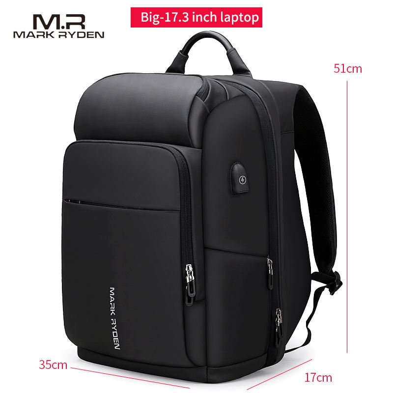 Mark Ryden Laptop Backpack with USB Chargingport 17 Inch Large Capacity Water Repellent Sport bags for laptop MR7080D-B