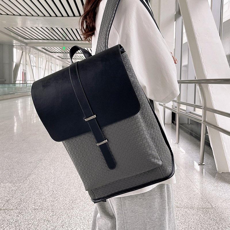 School bags leather Travel Bag PU Leather Laptop Backpacks Patterned Men's Backpack