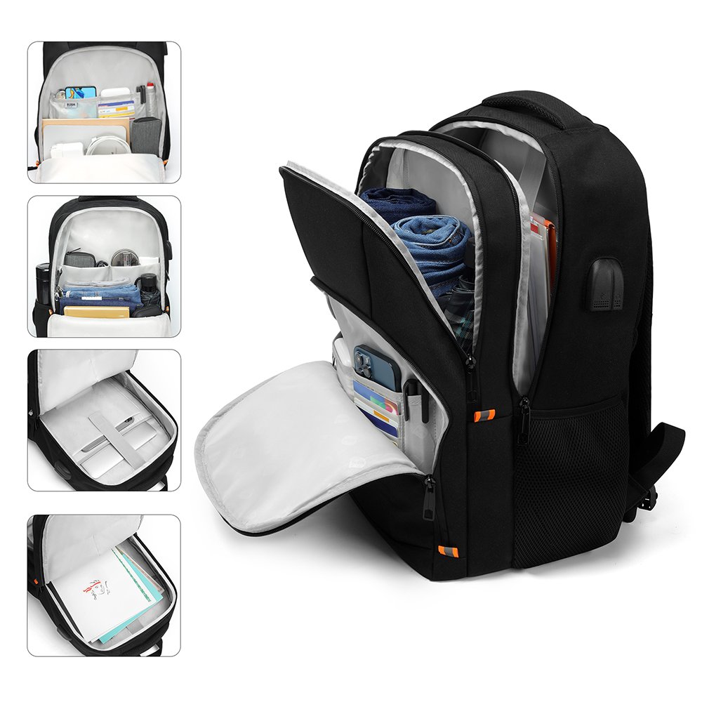 Travel Casual Waterproof USB Large Capacity College Customized Computer Bag Laptop Backpack For Men with Charging Port