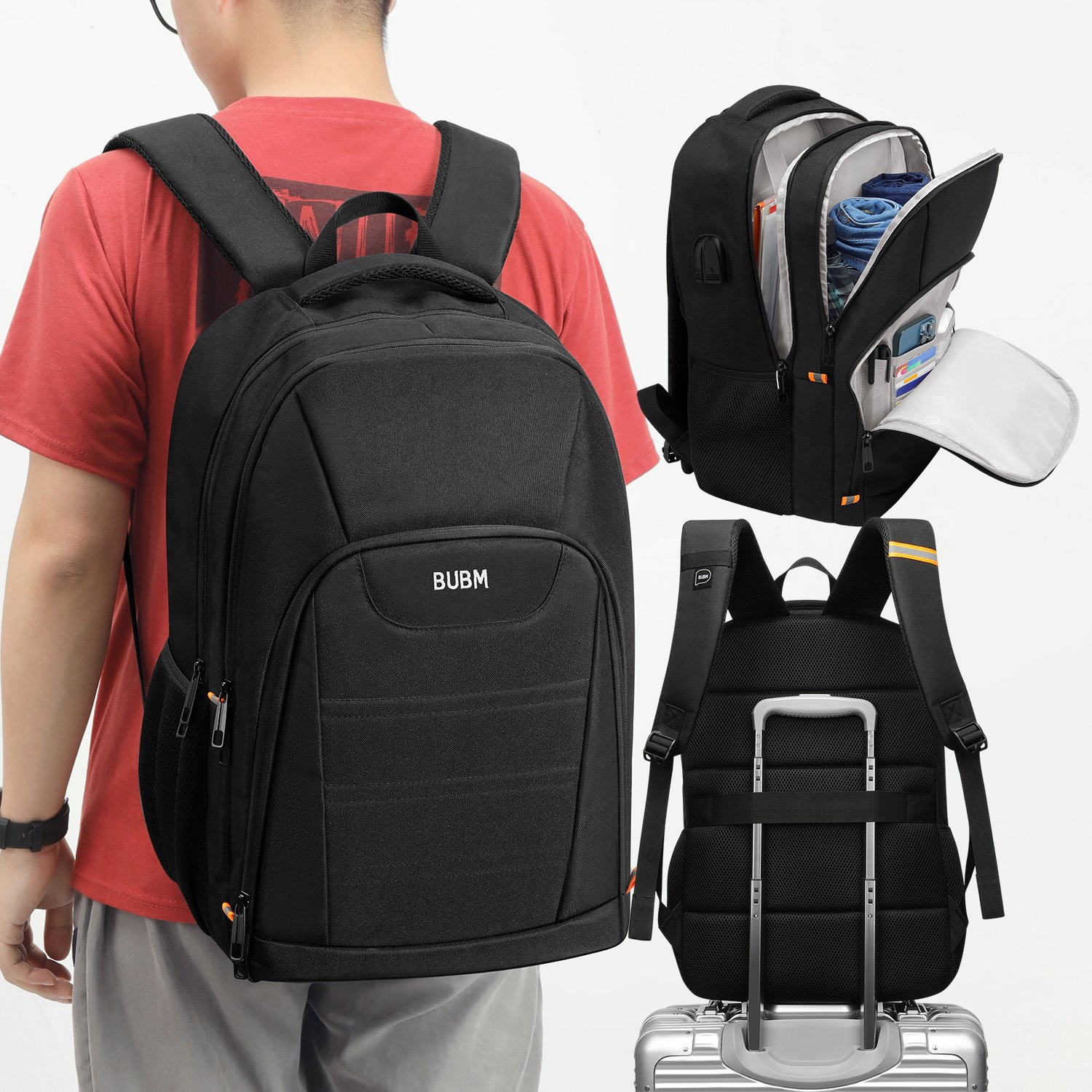 Travel Casual Waterproof USB Large Capacity College Customized Computer Bag Laptop Backpack For Men with Charging Port