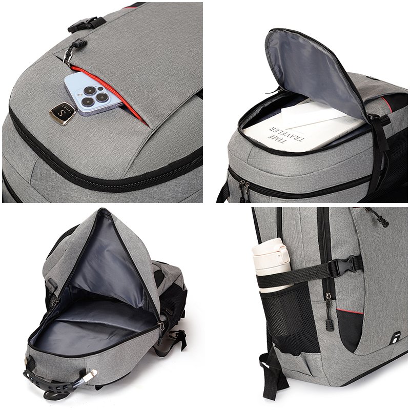 2023 cost-effective USB charging port backpack steel wire handle bagpack knapsack rucksack