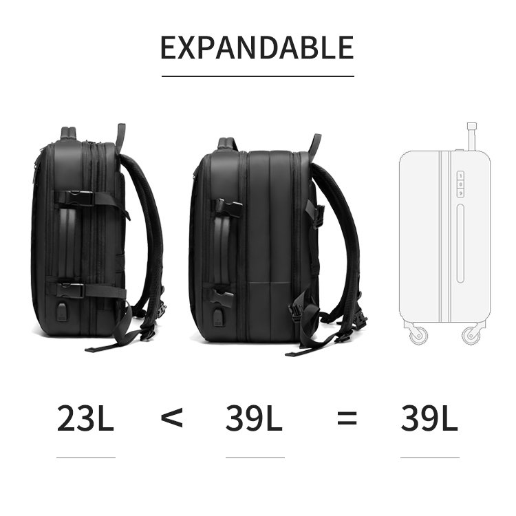 Expandable Mochila Escolares Travel Laptop Bags With USB Charging Port Waterproof Big Capacity Outdoor Travel Backpack Bag