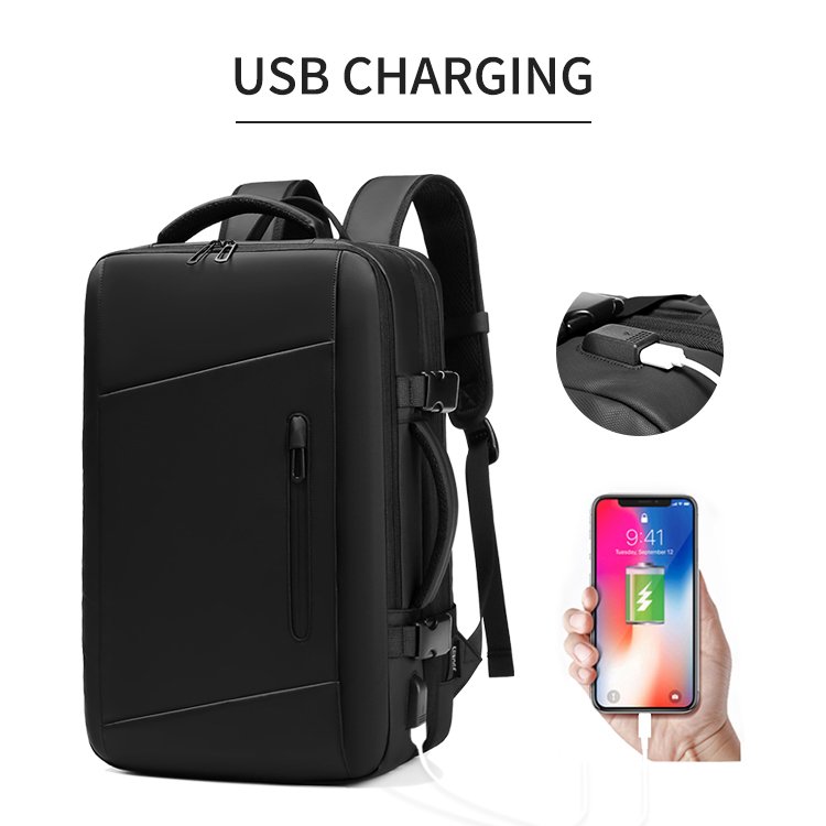 Expandable Mochila Escolares Travel Laptop Bags With USB Charging Port Waterproof Big Capacity Outdoor Travel Backpack Bag