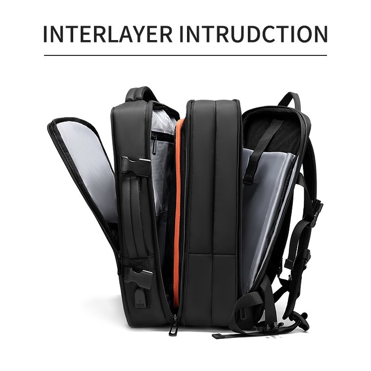 Expandable Mochila Escolares Travel Laptop Bags With USB Charging Port Waterproof Big Capacity Outdoor Travel Backpack Bag