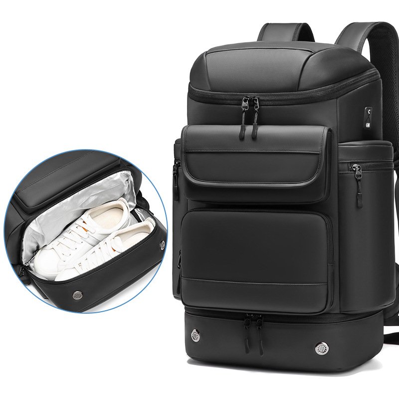 Hot sale high end quality 5 Year durable Nylon laptop backpacks for men many pockets shoe compartment travel men's backpacks