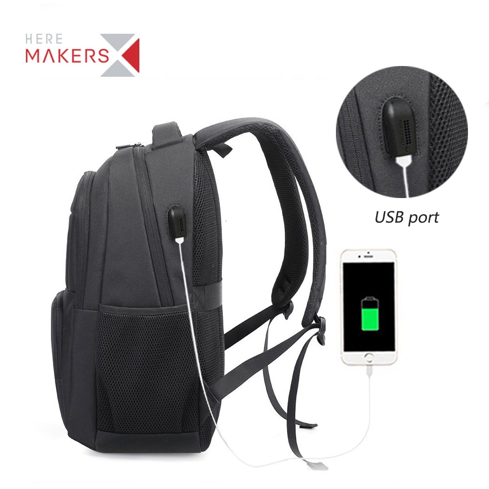 Factory Wholesale Large Capacity Multiple compartments Back pack Travel Business Laptop backpack with USB Charging Port