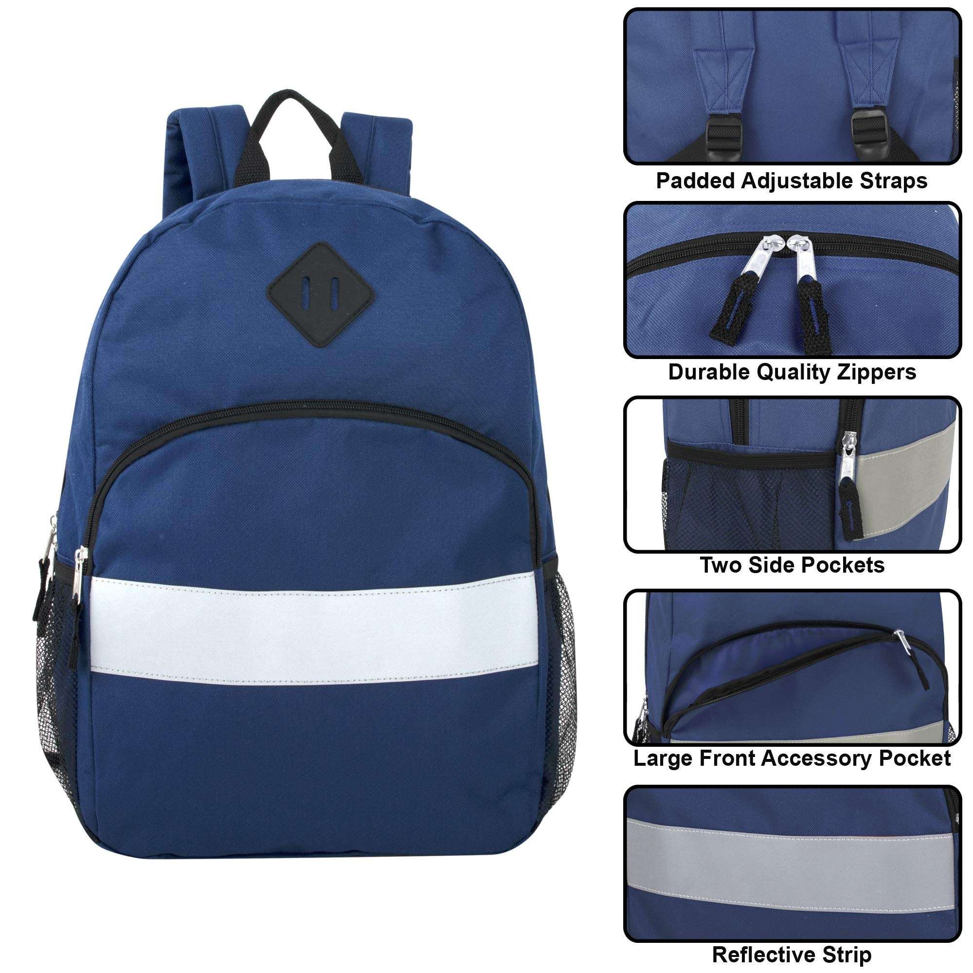 With Reflector Strip School Backpack Bag Waterproof Polyester Unisex Oxford Rolltop Backpack Letter Classic Basic Solid Color