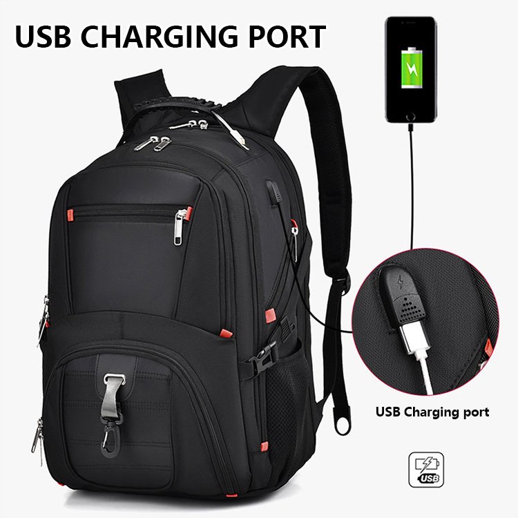 High quality Men's Backpack Waterproof Travel Oxford large capacity business laptop backpack with USB port