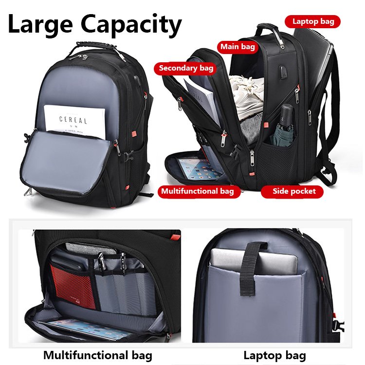 High quality Men's Backpack Waterproof Travel Oxford large capacity business laptop backpack with USB port