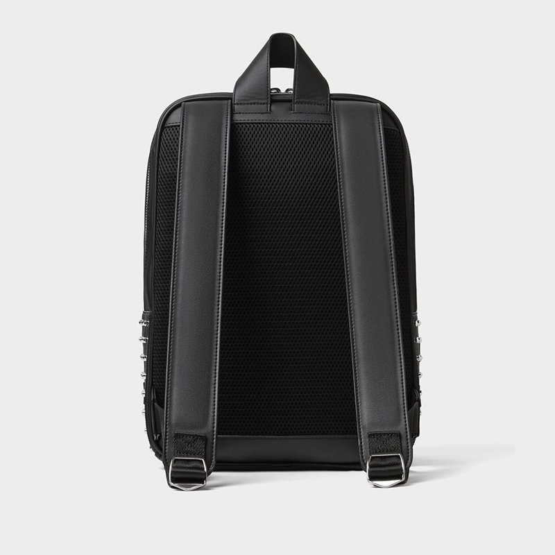 Pu Leather Waterproof Laptop Backpack Travel Rivet School Bags Black for Men Polyester Male Custom Travel Bags,moto & Biker