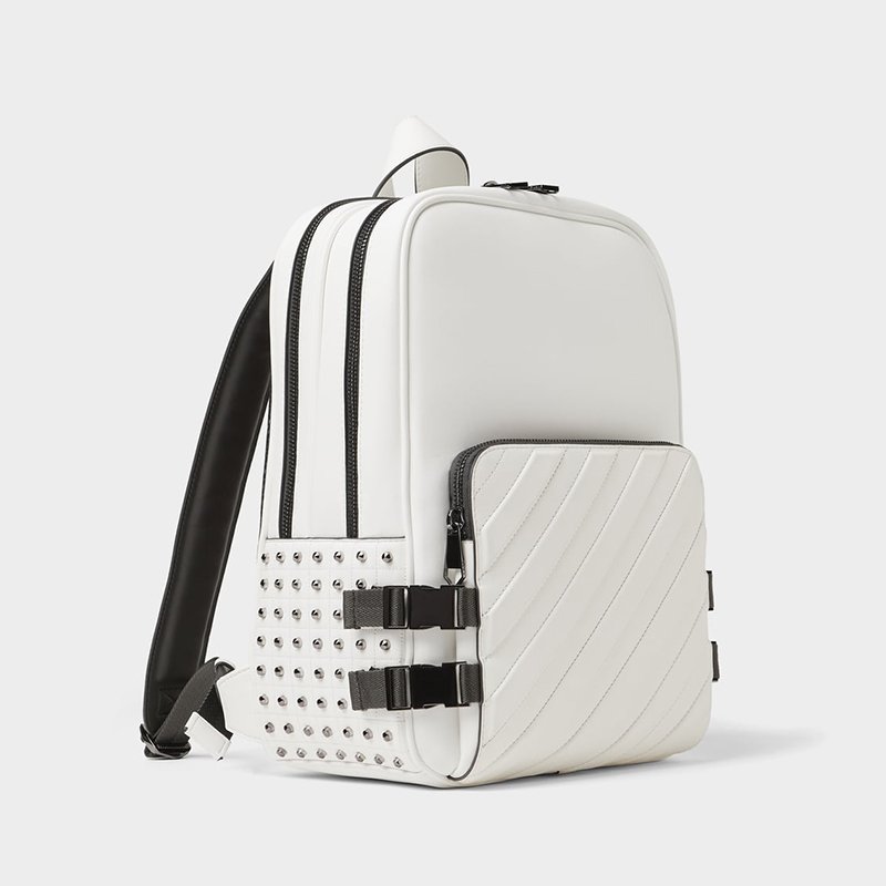 Pu Leather Waterproof Laptop Backpack Travel Rivet School Bags Black for Men Polyester Male Custom Travel Bags,moto & Biker