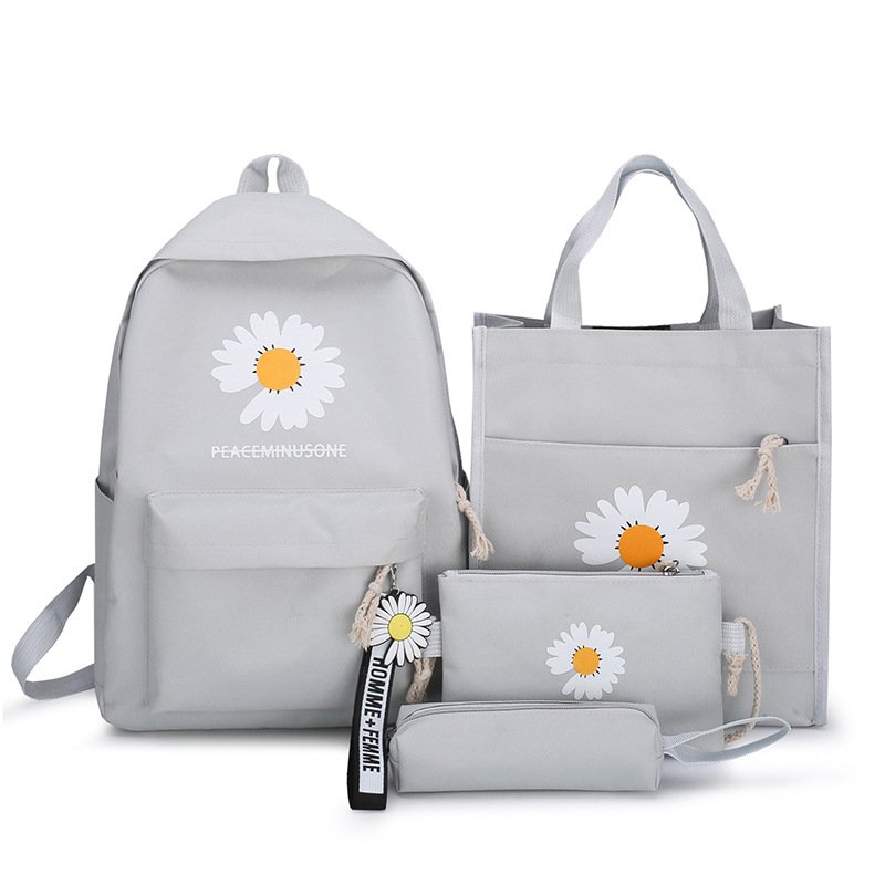 Wholesale New Fashion promotional daisy pink canvas large capacity school bag laptop backpack for teenagers