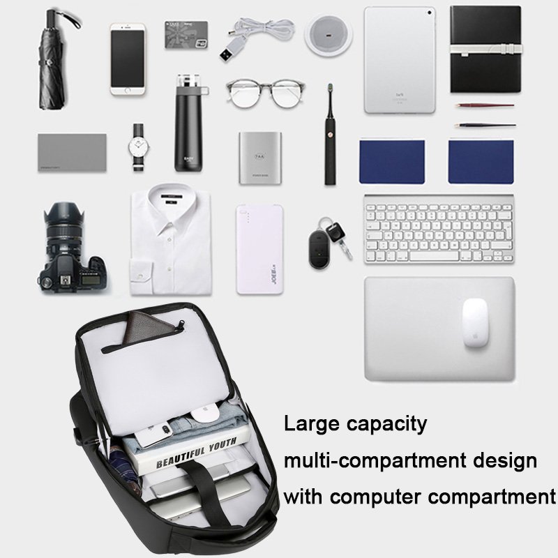 Custom logo new arrivals business waterproof men office computer mochilas anti theft travel 15.6 17Inch USB Laptop bag backpacks