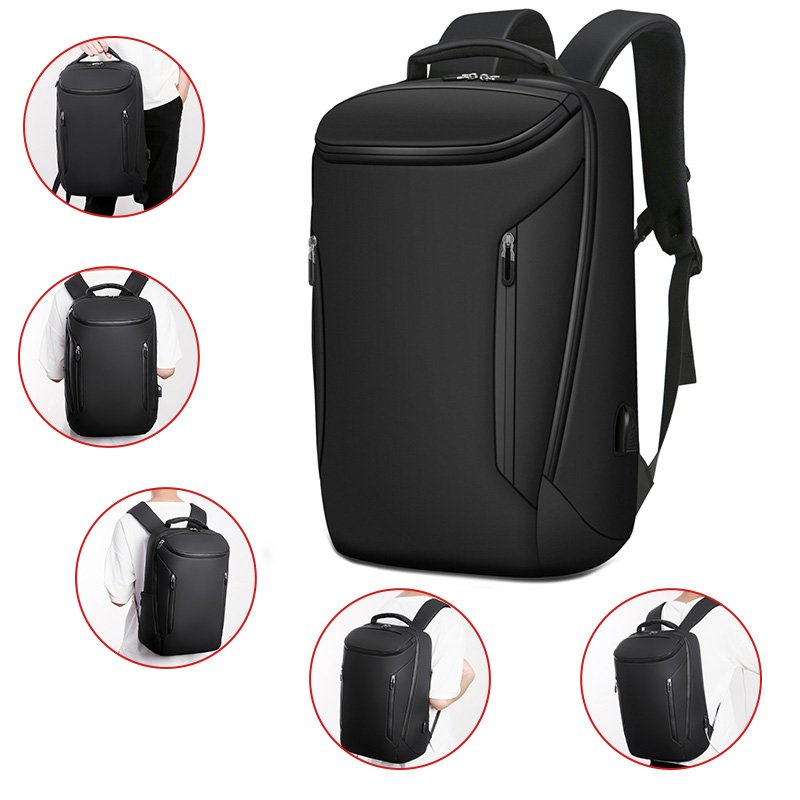 Custom logo new arrivals business waterproof men office computer mochilas anti theft travel 15.6 17Inch USB Laptop bag backpacks