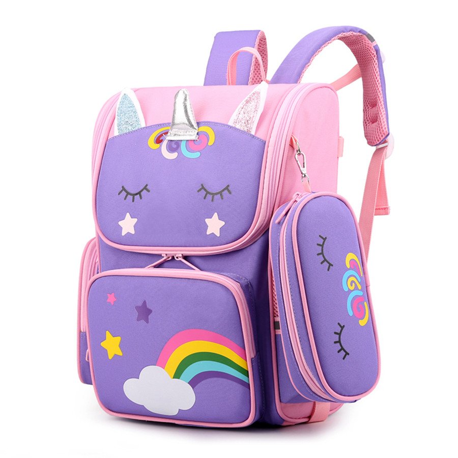 Unicorns Girls School Bag Student Book Schoolbag Kids Travel Laptop Backpack