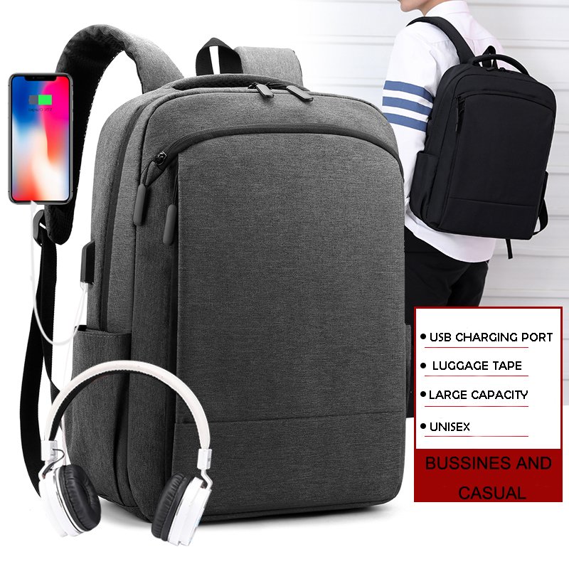 Fashion business waterproof laptop bags school travel women men with USB smart backpack