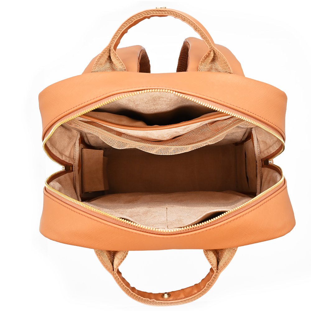 custom unisex brown microfiber vegan leather photographer travel laptop dslr camera bags backpack