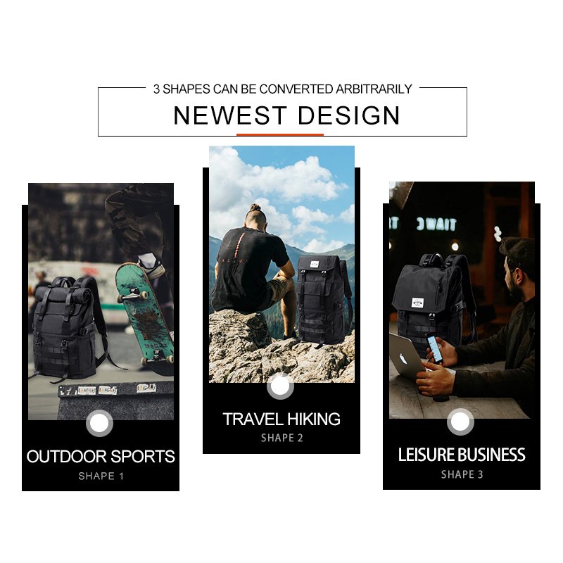 45L Expandable Travel Laptop Backpack Sport Outdoor Bag For Men Anti Theft Roll Top Backpack