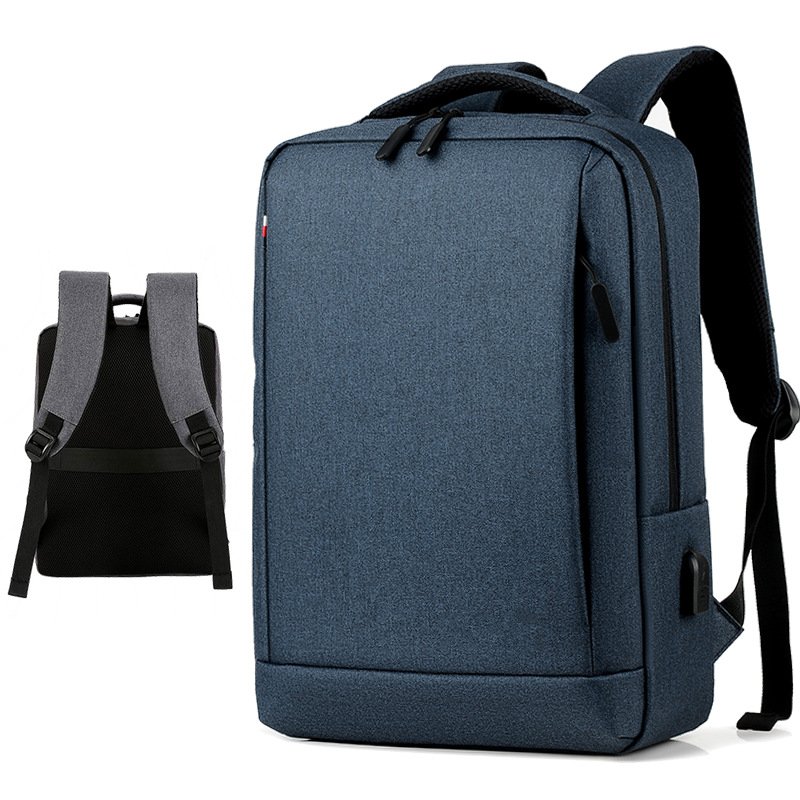 Travel Laptop Backpack With USB Simple Custom LOGO Business Laptops Backpack Waterproof College School Computer Bag Men Bag