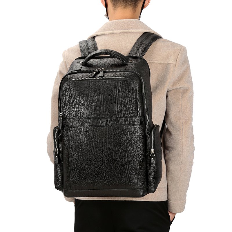 2024 Large Capacity Business Outdoor Waterproof Travel Vintage Cowhide Laptop Genuine Leather Bag manufacturer Backpack For Men