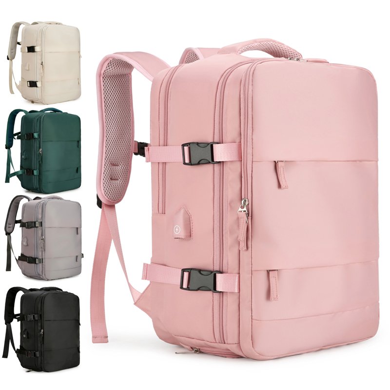 New nylon waterproof Large capacity Outdoor business travel backpack USB laptop backpack expandable