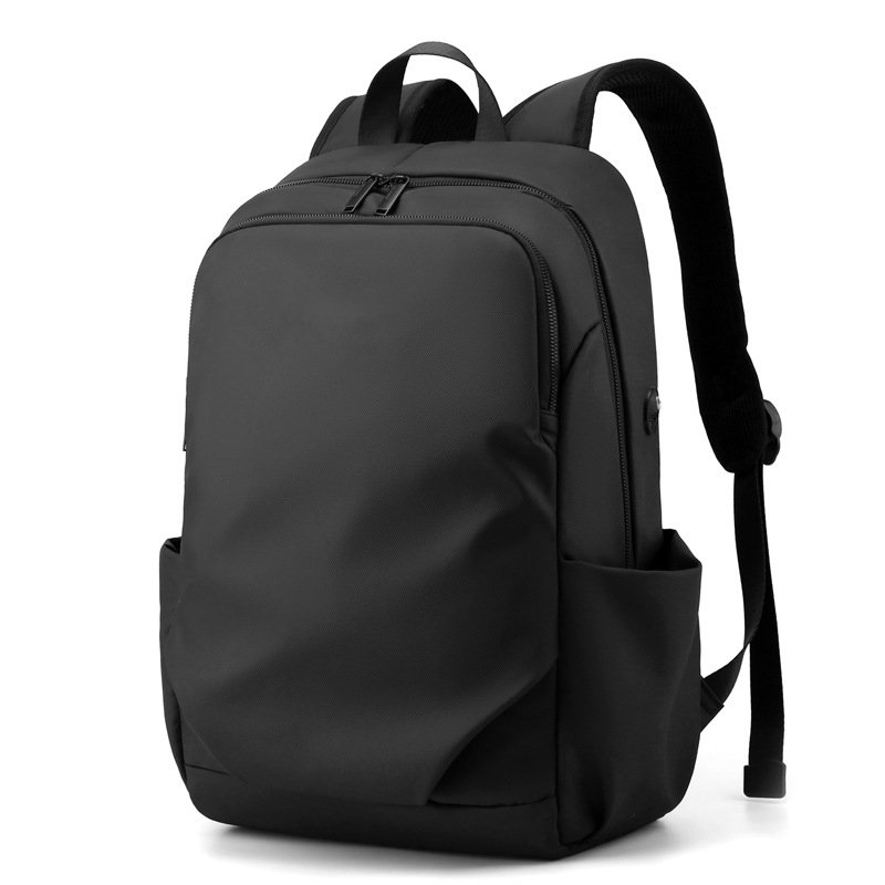 LP104 High quality business waterproof travel men nylon fabric laptop backpack with headphone jack