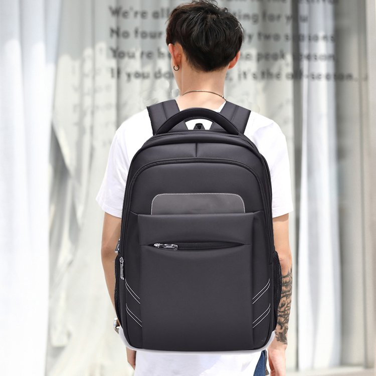 Big capacity large size business travel laptop backpack for college student school rucksack black waterproof shoulder bag