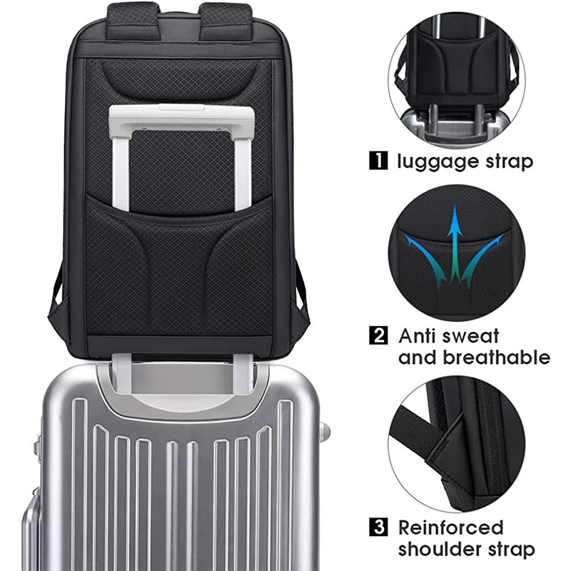 Business Smart Backpack Waterproof fit 15.6 Inch Laptop Backpack with USB Charging Port Travel Durable Backpack