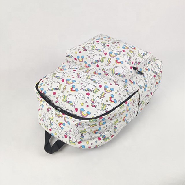 Wholesale Custom Special Design Primary Secondary Students Cartoon Printed Backpack Cute Polyester Backpack Oem