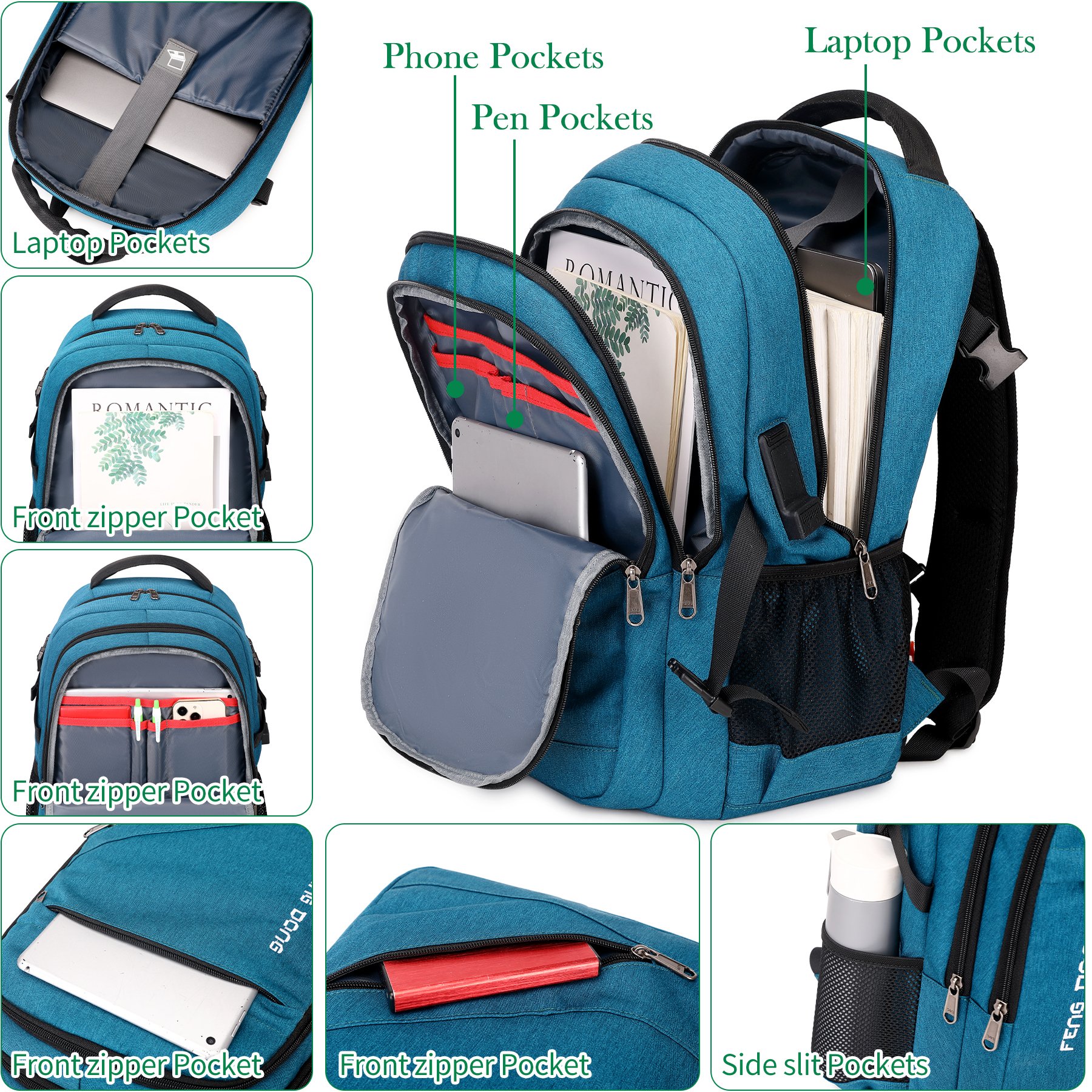 N-104 Nerlion Custom Lightweight Polyester Business Travel Modern Men Women Large Fashion Laptop Backpack