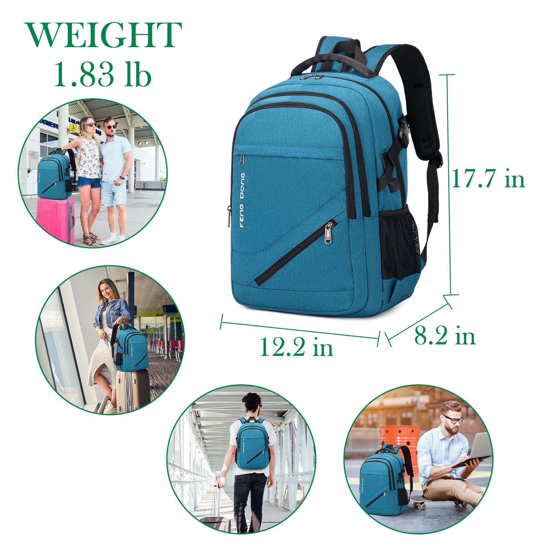 N-104 Nerlion Custom Lightweight Polyester Business Travel Modern Men Women Large Fashion Laptop Backpack