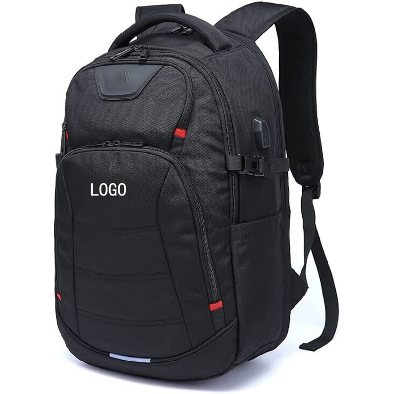 Baige Wholesale Polyester Backpacks For Men Women Custom Business Laptop Backpacks With USB Charging Port