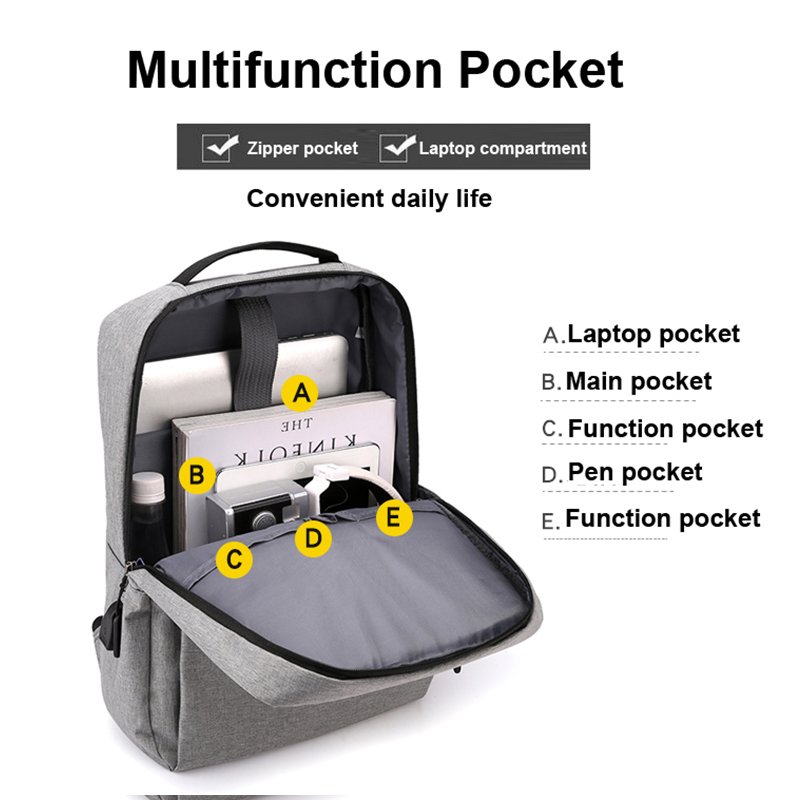 Computer Work Business School Men College Waterproof Large Capacity 15.6 Inch Travel Large Business Laptop Backpacks With Usb