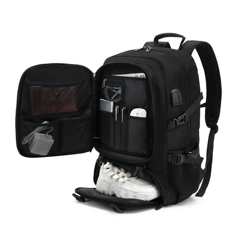 USB Charger Backpack Business Travel Computer Laptop Backpack Fashion Large Capacity Multifunction Nylon Polyester 17 18 Inch