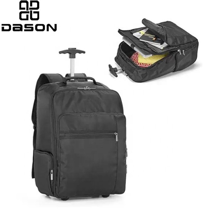 Rolling Wheeled Trolley Travel Backpack with Laptop Compartments for Adults