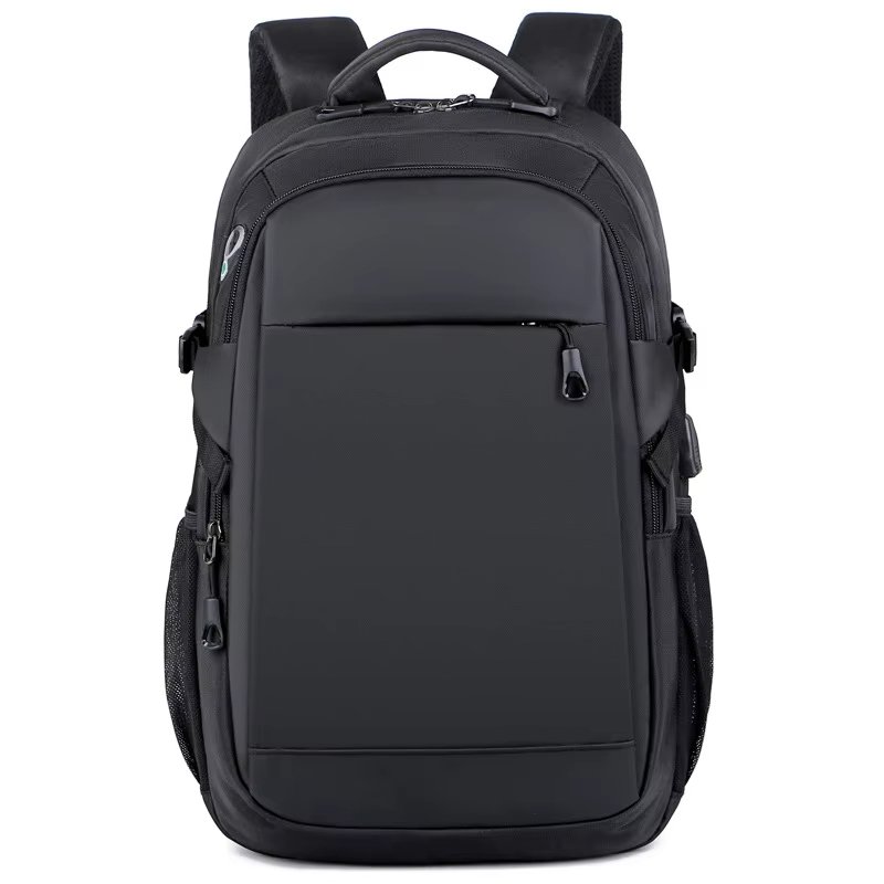 Reasonable price outdoors backpack custom logo men's business laptop backpack with USB port waterproof nylon black backpack