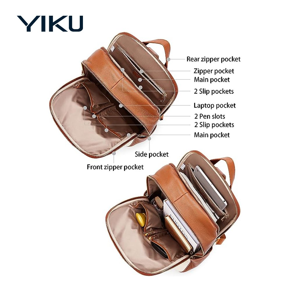 Genuine Leather Backpacks Ladies Travel Bag Custom LOGO Design Business School Laptop Backpack For Women