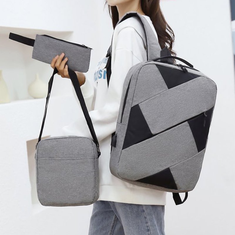 Custom Logo 3 pcs in 1 back to school schoolbag backpack for boy girl adult new USB charging bookbag laptop backpack set