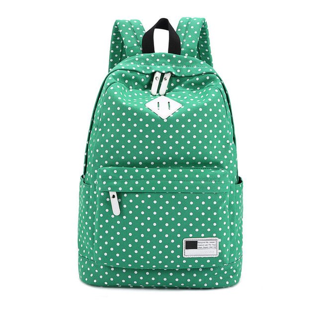 New Fashion Women Backpacks Canvas Backpack Polka Dot School Shoulder Bag Travel Rucksacks Laptop Backpacks For Women