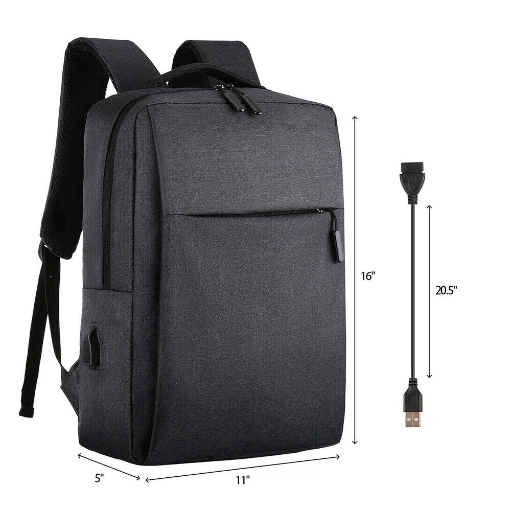 Simple backpack USB charging men's computer bag Large capacity casual business laptop backpack
